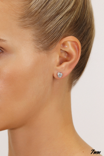 14k Gold Polished Love Knot Stud Earrings with Screwbackings, 7mm