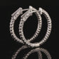 14k White Gold Diamond Hoop Earrings, 0.65 carats