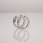14k White Gold Diamond Hoop Earrings, 0.57 carats