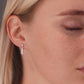 Sterling Silver Dangle Stud Earrings, Three Spoke