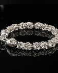 Byzantine Chain Bracelet, 8.25&quot;, Unisex in Sterling Silver