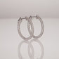 14k White Gold Diamond Hoop Earrings, 0.65 carats