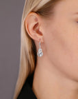 CZ Dangle Teardrop Earrings in Sterling Silver