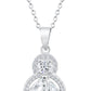 Sterling Silver Royal Charm Necklace and Earrings Set, Bridal Wedding Jewelry