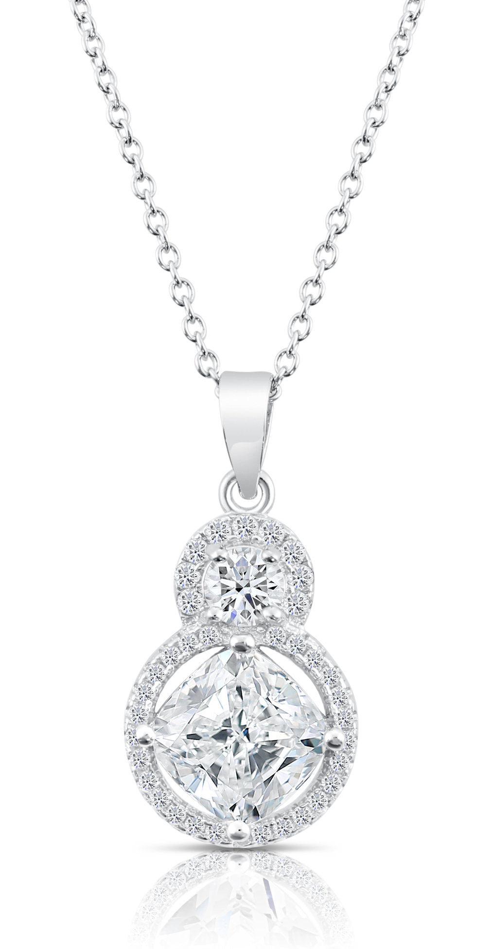 Sterling Silver Royal Charm Necklace and Earrings Set, Bridal Wedding Jewelry