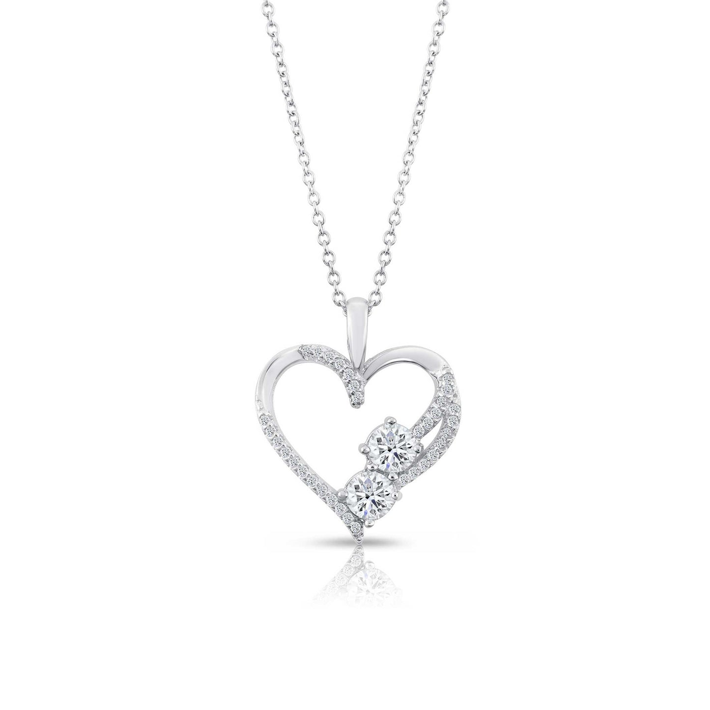 Sterling Silver Heart Charm Necklace