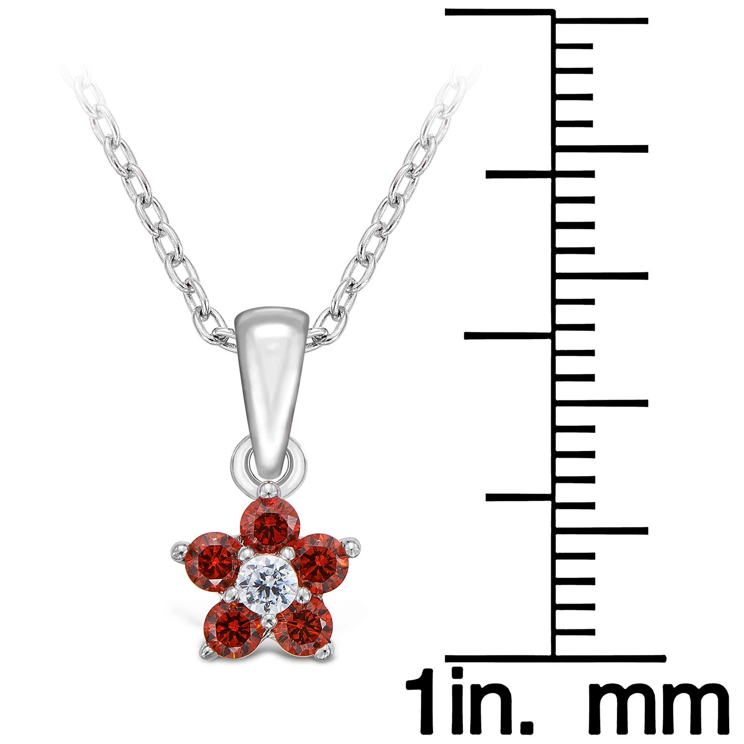 Sterling Silver Small Birthstone Flower Charm Necklace