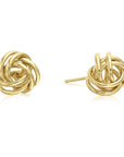 14k Gold Polished Love Knot Stud Earrings, 9mm