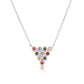 Sterling Silver Triangle Multi Color Necklace, Adjustable