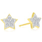 14k Yellow Gold Diamond Star Earrings 0.10ct