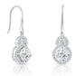 Sterling Silver Royal Charm Necklace and Earrings Set, Bridal Wedding Jewelry