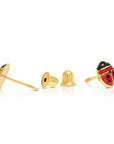 14k Yellow Gold Small Ladybug Stud Earrings