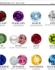 CZ Small Birthstone Flower Charm Necklace in Sterling Silver