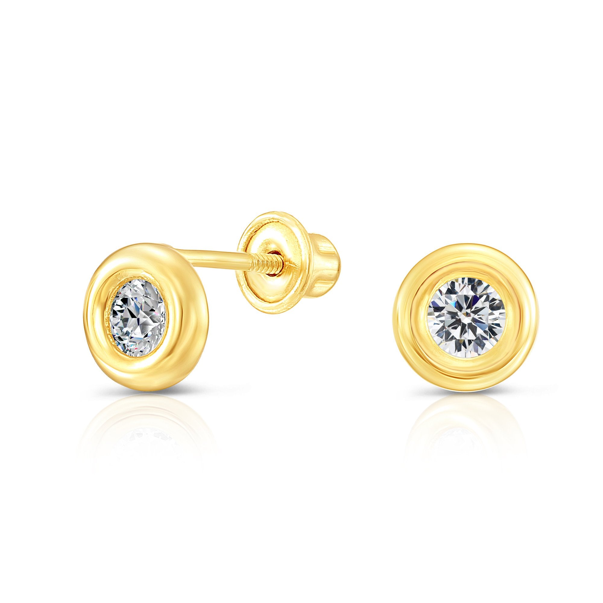 10k Yellow Gold Tiny Semi-circle Stud Earrings