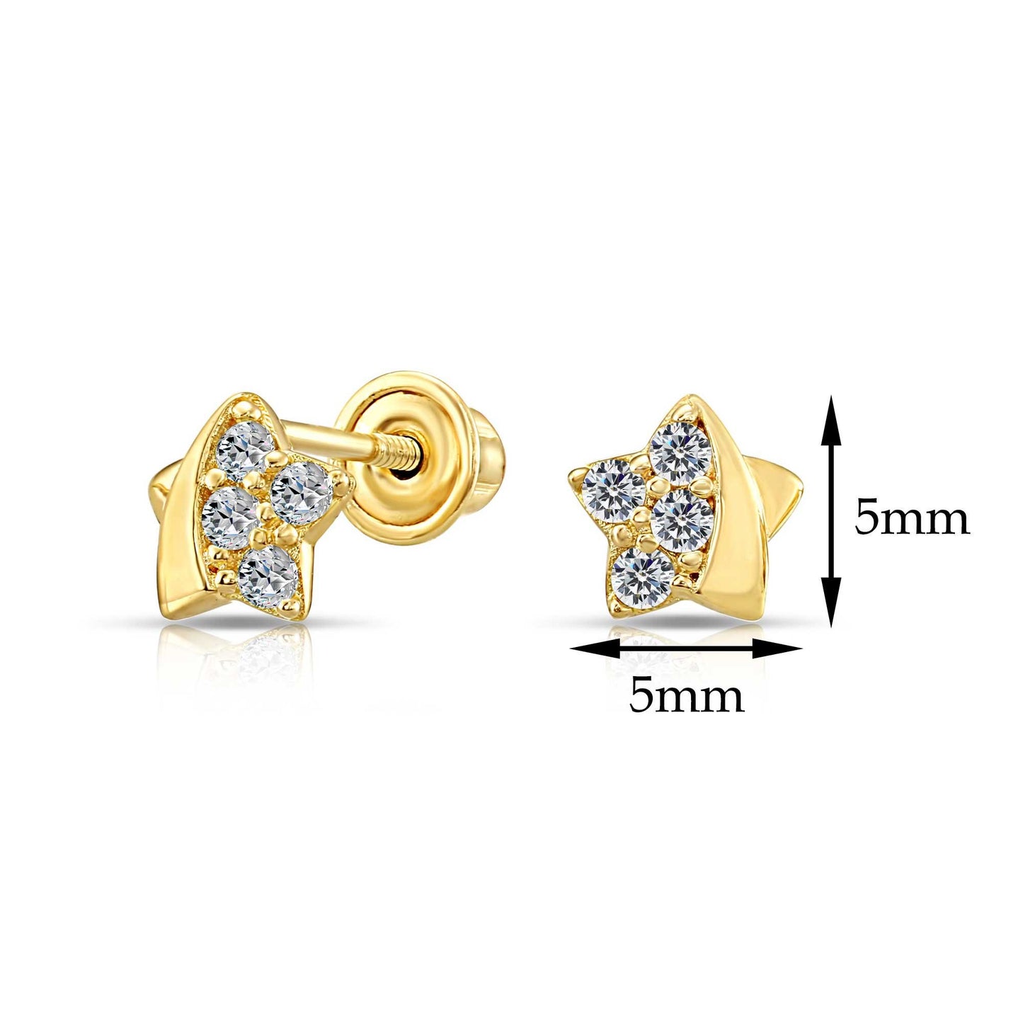10k Yellow Gold Tiny Star Stud Earrings