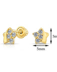 10k Yellow Gold Tiny Star Stud Earrings