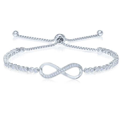 Sterling Silver Infinity Bracelet, Adjustable