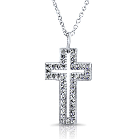 Sterling Silver Cross Charm Necklace, 0067