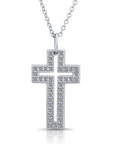 Sterling Silver Cross Charm Necklace, 0067