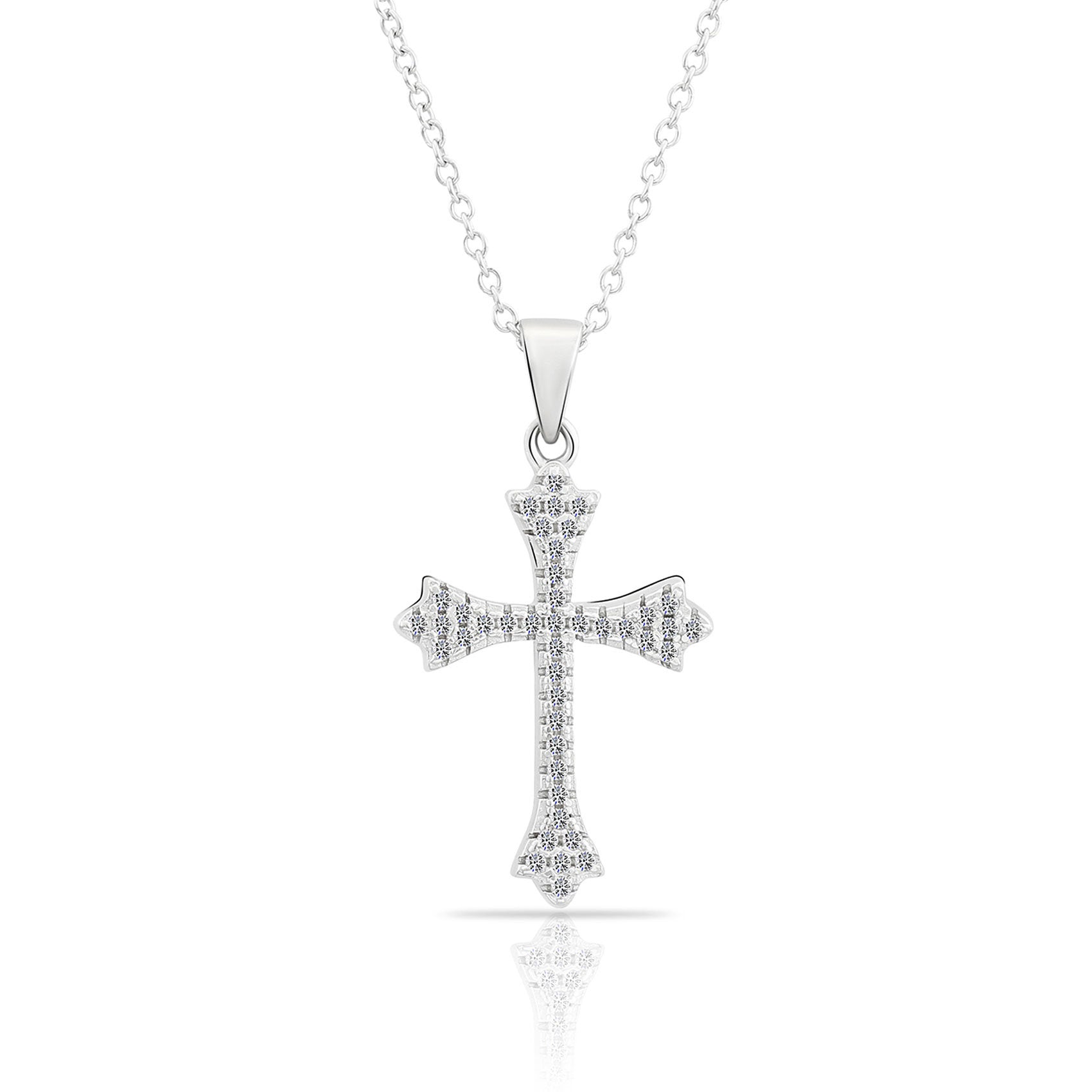 Sterling Silver Miracle Cross Charm Necklace