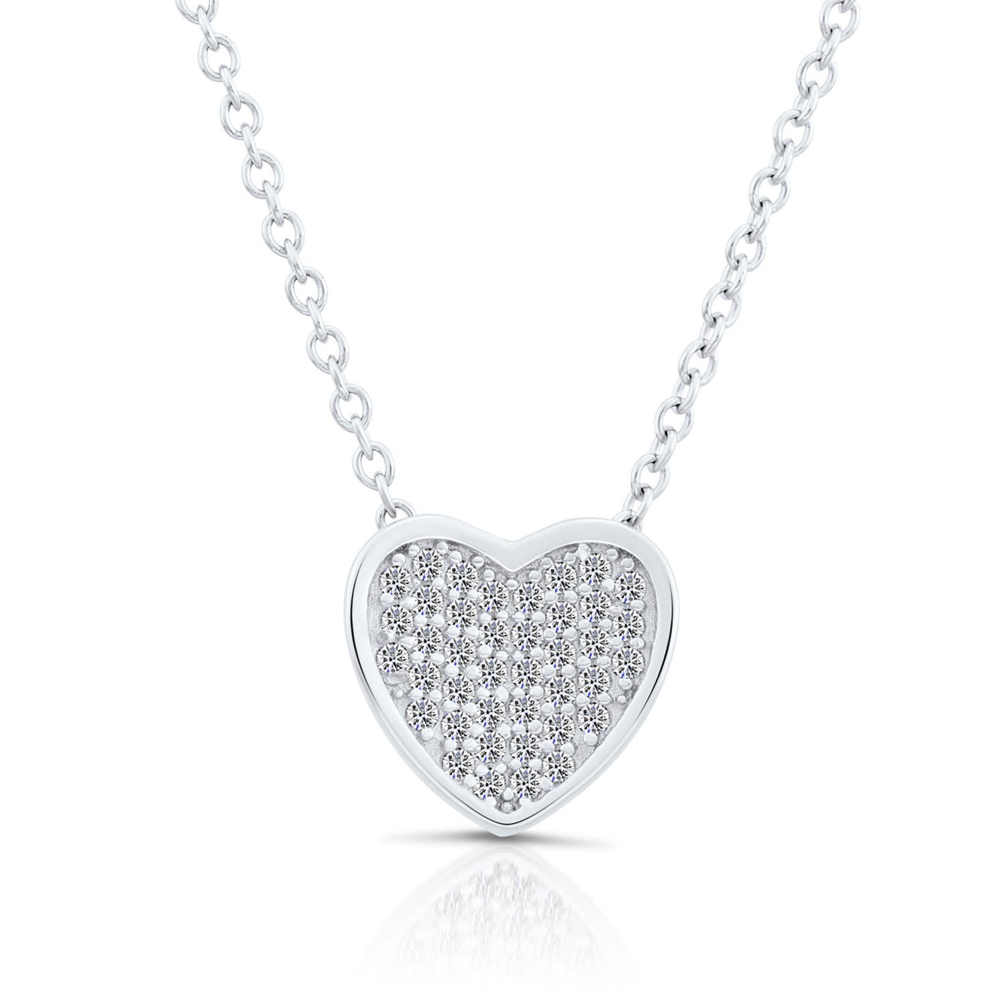 Sterling Silver Classic Heart Charm Necklace