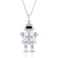Sterling Silver Robot Charm Necklace