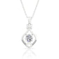 Sterling Silver Solitaire Bow Charm Necklace