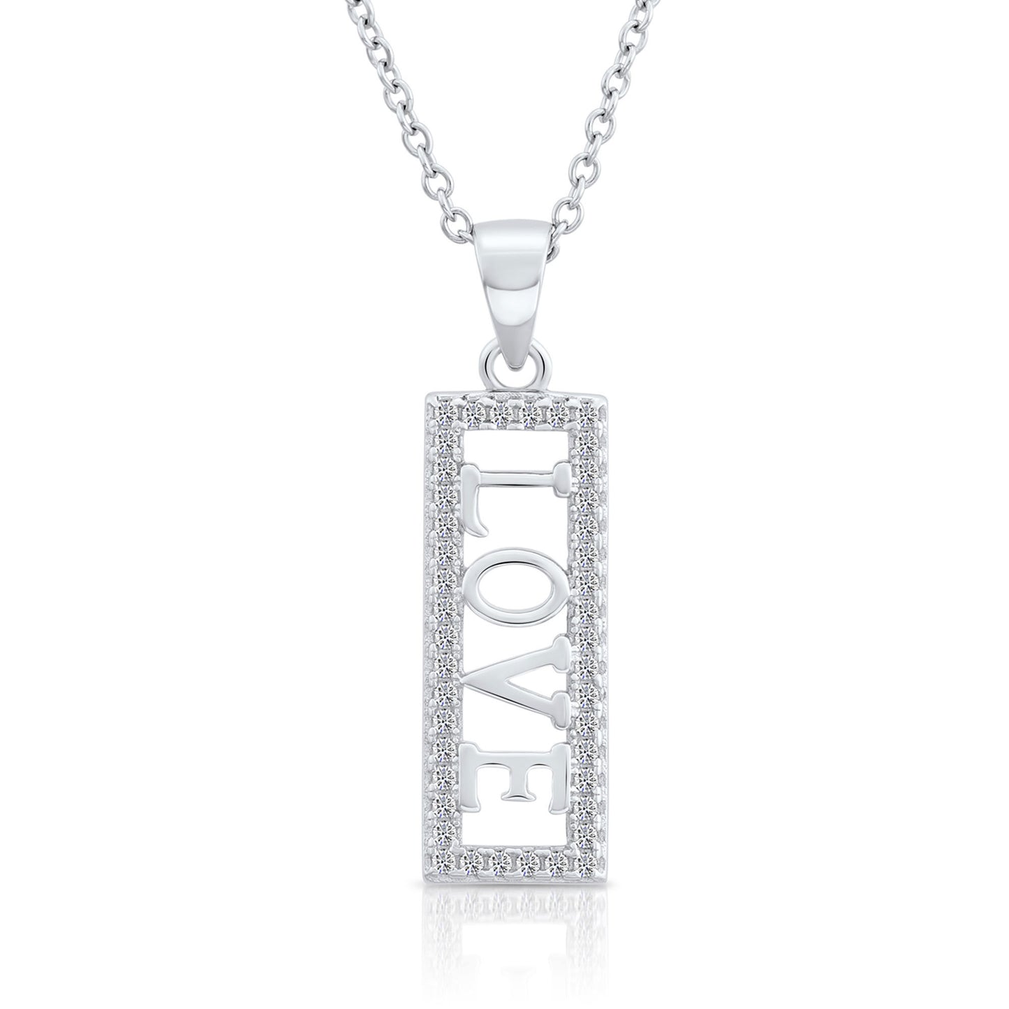 Sterling Silver LOVE Charm Necklace
