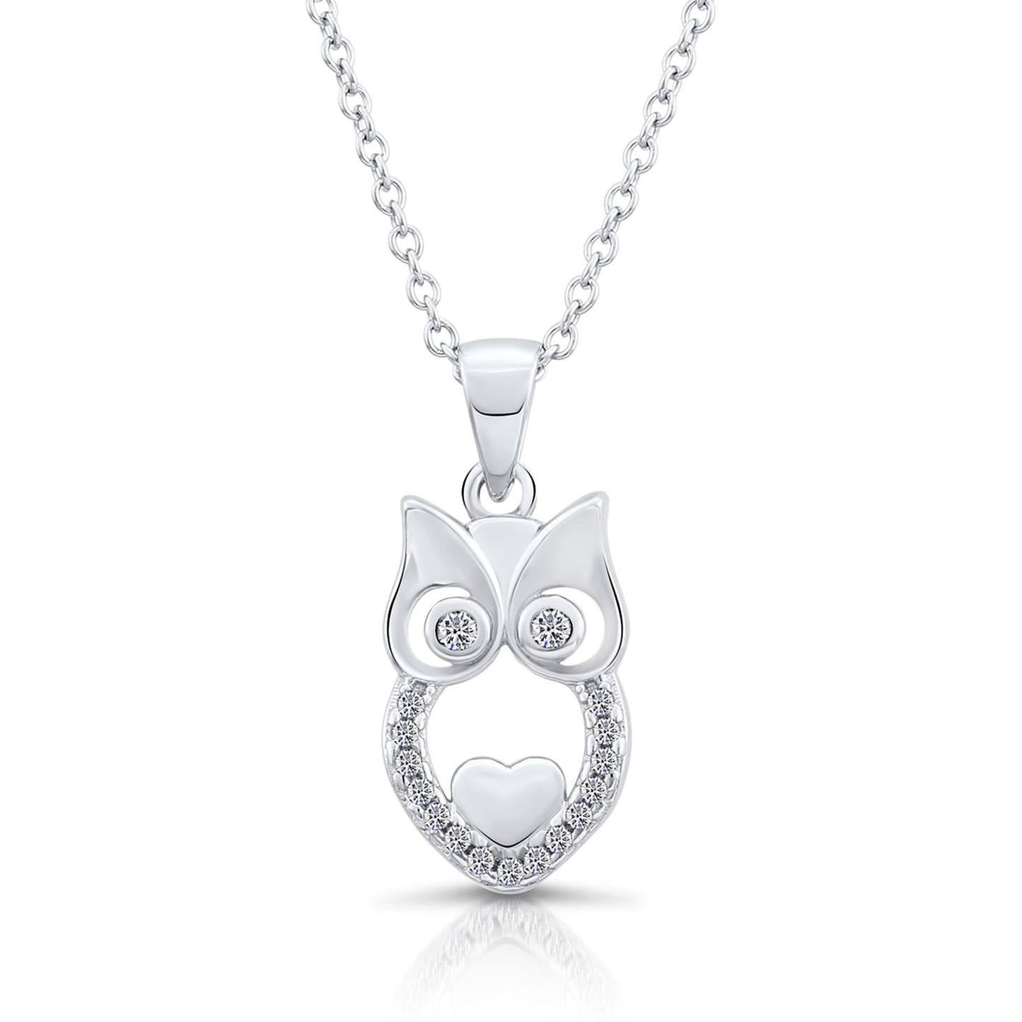 Sterling Silver Owl Charm Necklace