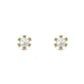 10k Yellow Gold Tiny Flower and Pearl Stud Earrings