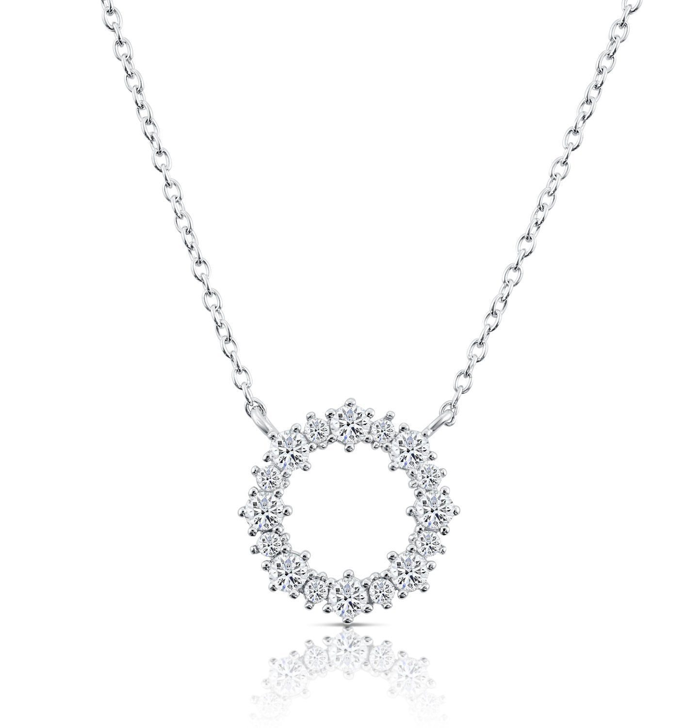 Sterling Silver Halo Necklace
