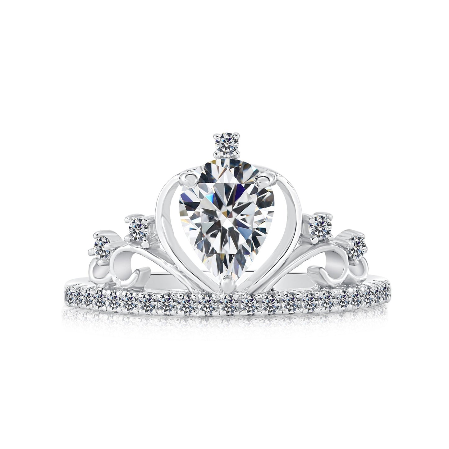 Sterling Silver Royal Princess Tiara Ring