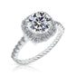 Sterling Silver Solitaire Halo Engagement Ring