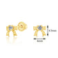 10K Yellow Gold Dainty Bow Stud Earrings