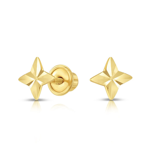 10k Yellow Gold Shooting Star Stud Earrings