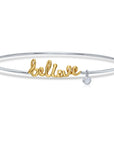 BELIEVE Bangle Bracelet, Gold Plated in Sterling Silver