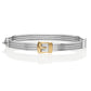 Sterling Silver Fancy Two-tone Hinged Buckle Bracelet