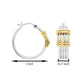 Sterling Silver Fancy Two-tone Buckle Style Hoop Earrings