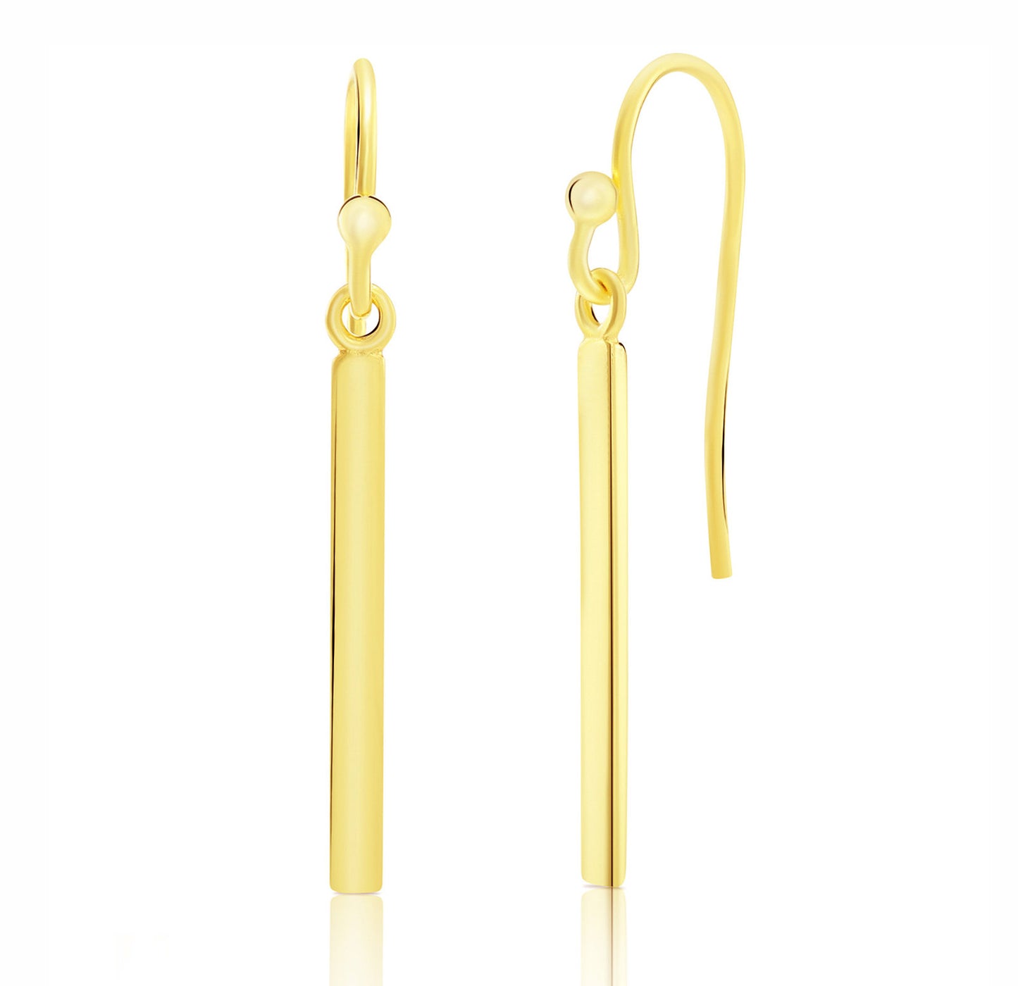 Sterling Silver Rectangular Bar Dangle Earrings