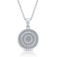 Sterling Silver Round Halo Charm Necklace, 1038