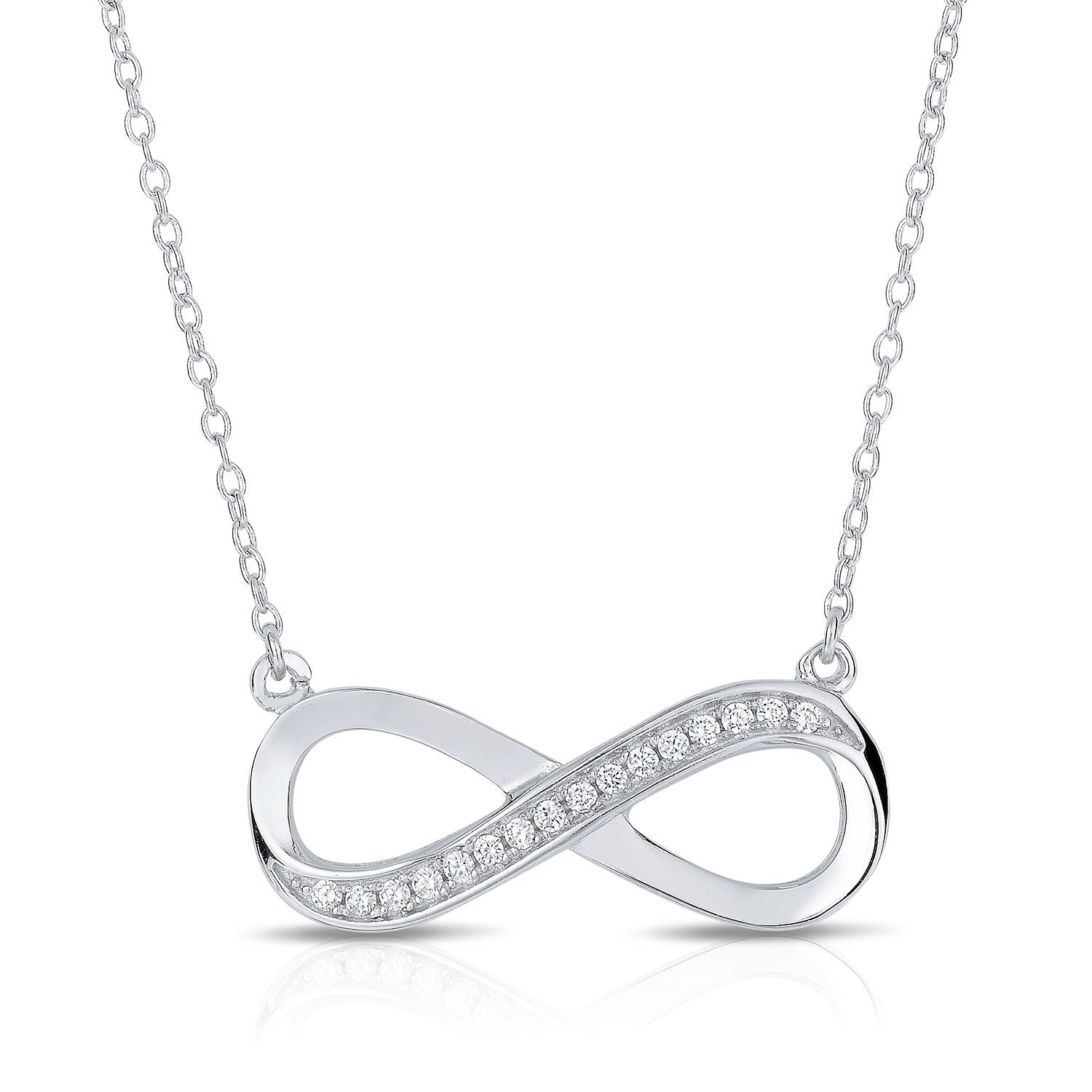 CZ Infinity Necklace in Sterling Silver
