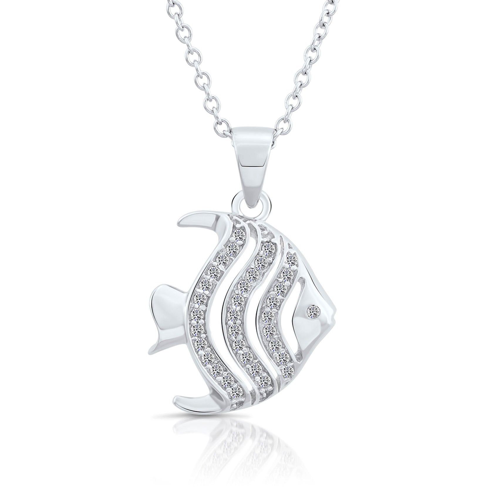 Sterling Silver Angelfish Charm Necklace