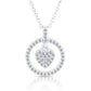 Sterling Silver Dangling Halo Heart Necklace