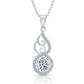Sterling Silver Fancy Twist Solitaire Charm Necklace