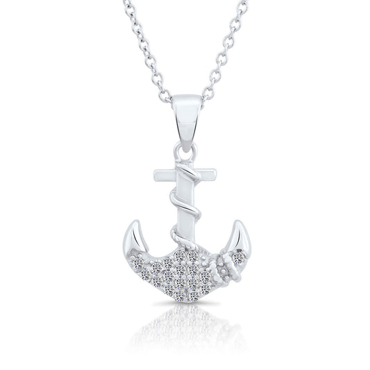 Sterling Silver Anchor Charm Necklace