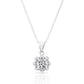 Sterling Silver Solitaire Flower Charm Necklace
