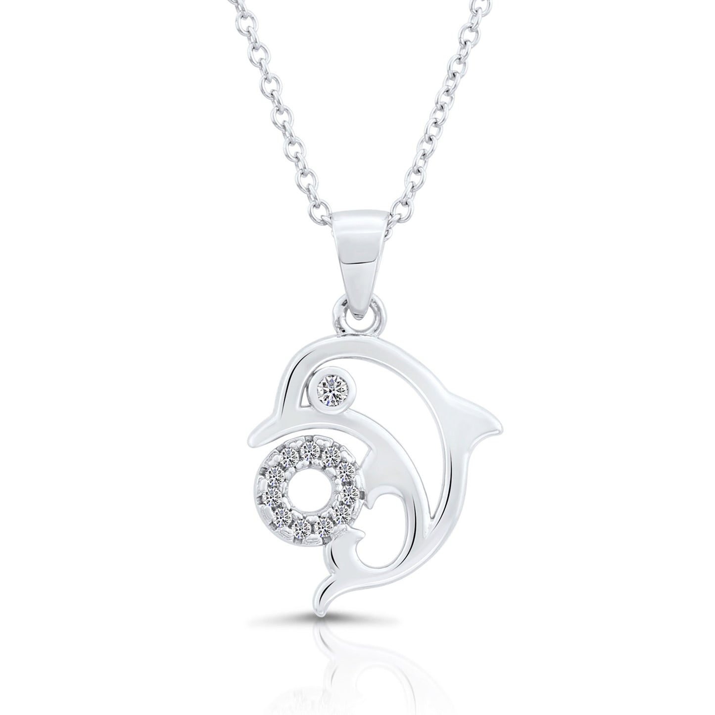 Sterling Silver Jumping Dolphin Necklace