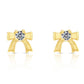 10K Yellow Gold Dainty Bow Stud Earrings