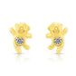 10k Yellow Gold Dancing Bear Stud Earrings