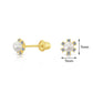 10k Yellow Gold Tiny Flower and Pearl Stud Earrings